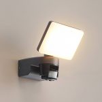 Lindby Melamika LED utendørs spotlight, sensor