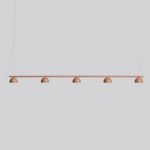 Northern Blush LED-hengelampe, 5 lyskilder, beige