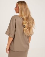 Object Collectors Item - Beige - Objtilda S/S V-Neck Top Noos