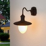 Utendørs vegglampe Aruba, Ø 25 cm, rustbrun