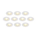 ELC Dakarra innfelt downlight 10 stykk, GU10, hvit