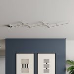 Indira svingbar LED-taklampe, nikkel dimmer