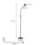 Lindby LED-gulvlampe Maori, svart, metall, CCT, dimbar