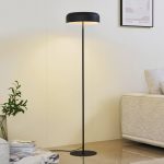 Lindby gulvlampe Edion, sand svart, metall