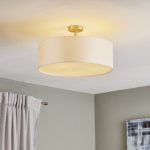 Taklampe Havana med baldakin, kremhvit