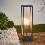 Annalea lampe med glasssokkel, grafittgrått