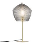 Bordlampe Orbiform, glass, røykgrå gjennomsiktig