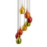 Fargede skjermer - hengelampe Vibrant 8-l..