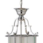 Hengelampe Bevelled Lantern, glass, krom