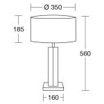 HerzBlut Dana bordlampe, eik natur, hvit, 56 cm