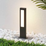 LED-sokkellampe Mhairi, kantet, mørk grå, 50 cm