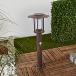 LED-sokkellampe Pavlos i rust, bevegelsessensor