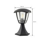 Lindby Isidoro sokkellampe, svart, høyde 28 cm, plast