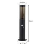 Lindby Statius pidestallampe, svart, jern, sensor, 45 cm