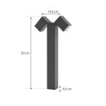 Lindby sokkellampe Othil, 2-lys, 50 cm, grå, aluminium