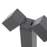 Lindby sokkellampe Othil, 2-lys, 50 cm, grå, aluminium