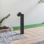 Lindby sokkellampe Othil, 50 cm høy, grå, aluminium