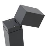 Lindby sokkellampe Othil, 50 cm høy, grå, aluminium