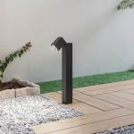 Lindby sokkellampe Othil, 50 cm høy, grå, aluminium