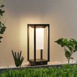Lucande Eliel LED-solcellesokkellampe, 34 cm