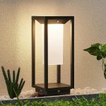 Lucande Eliel LED-solcellesokkellampe, 34 cm
