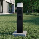 Lucande LED-sokkelampe Corban, 2 stikkontakter, aluminium