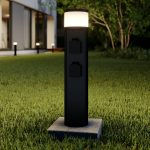 Lucande LED-sokkelampe Corban, 2 stikkontakter, aluminium