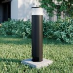 Lucande LED-sokkellampe Corban, dør, 2 stikkontakter, aluminium