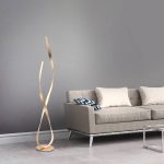 Paul Neuhaus Linda LED-gulvlampe gull med dimmer