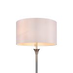 Sabia gulvlampe med stoffskjerm, nikkel/hvit