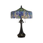 Bordlampe Cobalt i Tiffany-design