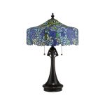 Bordlampe Cobalt i Tiffany-design