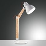 Bordlampe Svea av tre, hvit/ask