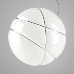 Fabbian Armilla hengelampe av glass, hvit, krom