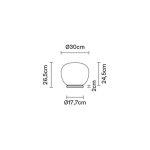 Fabbian Lumi Mochi bordlampe, liggende, Ø 30 cm