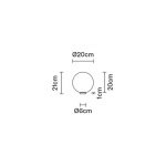 Fabbian Lumi Sfera bordlampe, liggende, Ø 20 cm