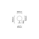 Fabbian Lumi Sfera bordlampe, stående, Ø 20 cm