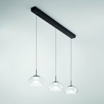 Hengelampe Brena, transparent, 3 lyskilder, dimbar, CCT