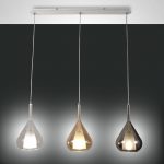 Hengelampe Lila av glass, 3 lyskilder lang