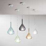 Hengelampe lilla, grønn, 1 lyskilde, glass