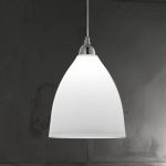 Hvit PROVENZA pendellampe i glass 27 cm