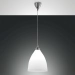 Hvit PROVENZA pendellampe i glass 27 cm