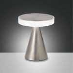 LED-bordlampe Neutra, høyde 20 cm, nikkel, berøringsdimmer