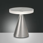 LED-bordlampe Neutra, høyde 27 cm, nikkel, berøringsdimmer