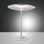 LED-bordlampe Vela, hvit/transparent, 36 cm, akryl, dimmer