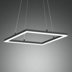 LED-hengelampe Bard, 42x42 cm, antrasitt