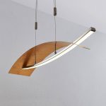 LED-hengelampe Marija, panel vannrett, gull