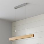 LED-pendellampe Karinja i tre med dimmer, natur