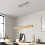 LED-pendellampe Karinja i tre med dimmer, natur