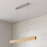 LED-pendellampe Karinja i tre med dimmer, natur